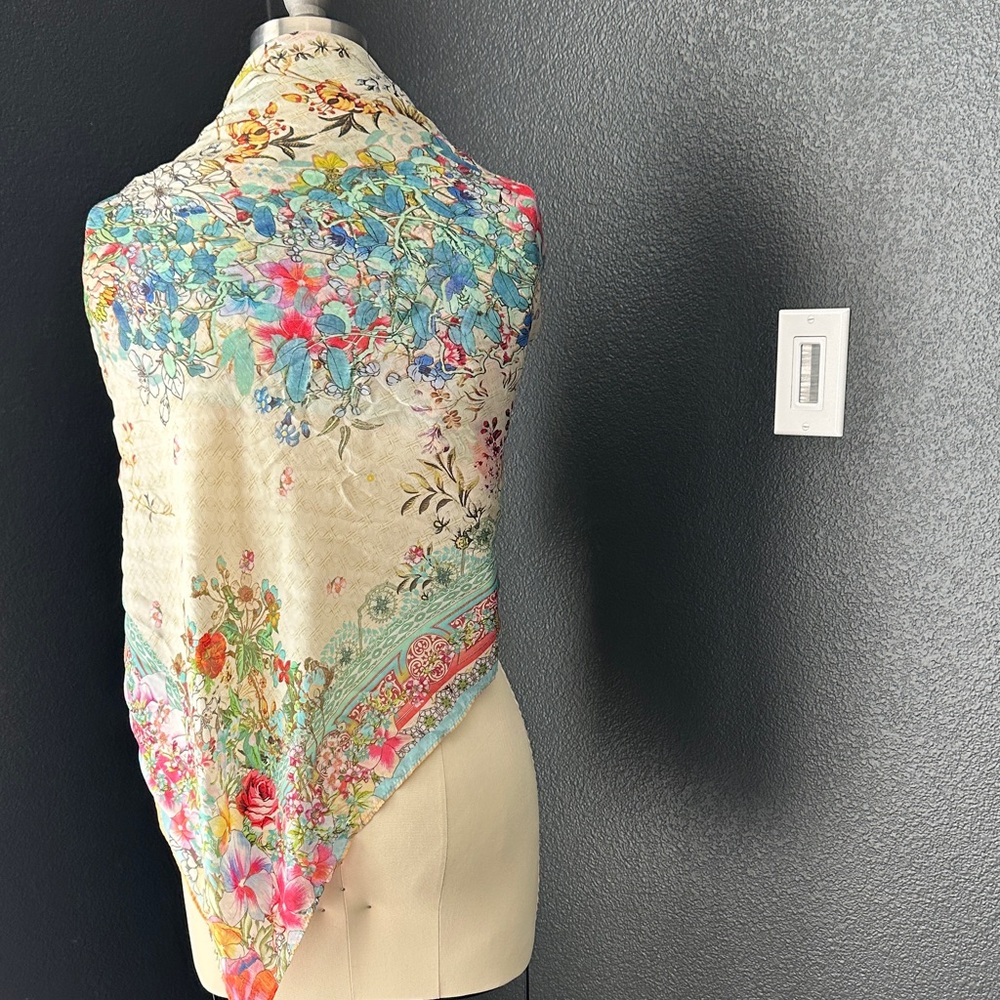 Johnny Was Multicolor Floral Scarf